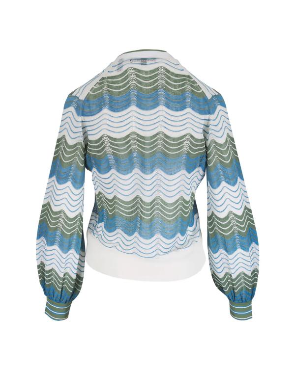 Chicago Med S12 S. Epatha Merkerson Blue Striped Cardigan - view 3