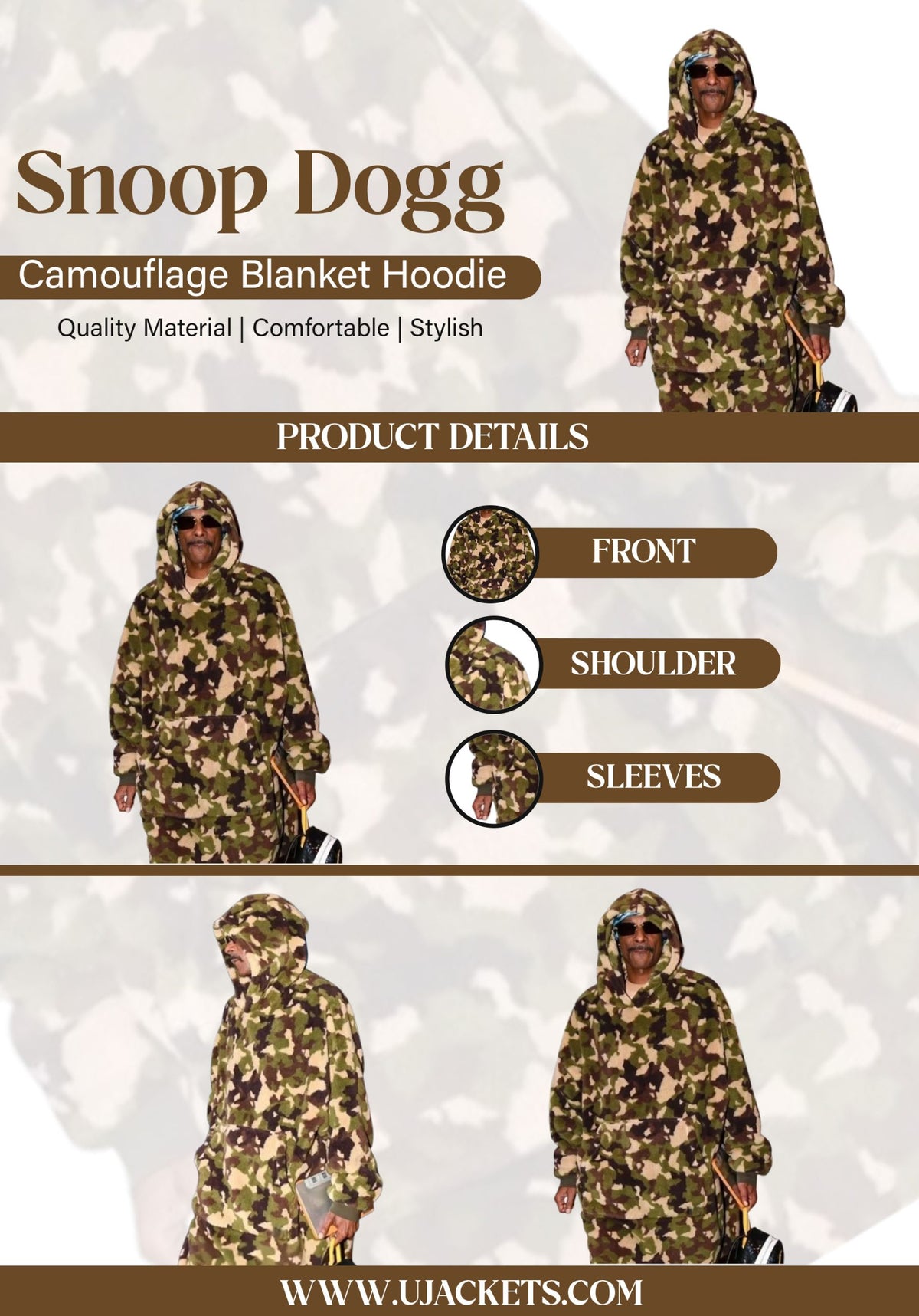 Snoop Dogg Camouflage Blanket Hoodie