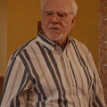Son of a Critch S05 Malcolm McDowell Blue Striped Shirt