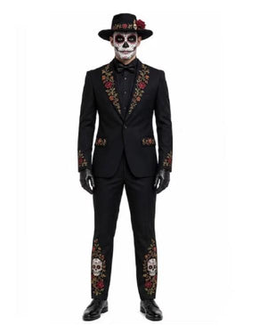 Day of The Dead Halloween Sugar Skull Tuxedo Suit - view 6