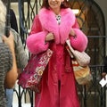 Elsbeth S03 Carrie Preston Pink Leather Long Coat
