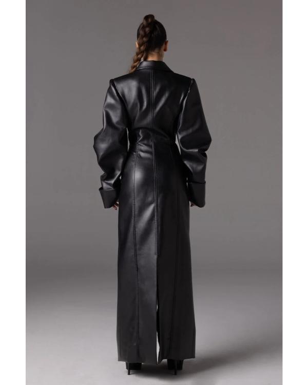 Love Is Blind S11 Vanessa Lachey Black Leather Dress - view 4