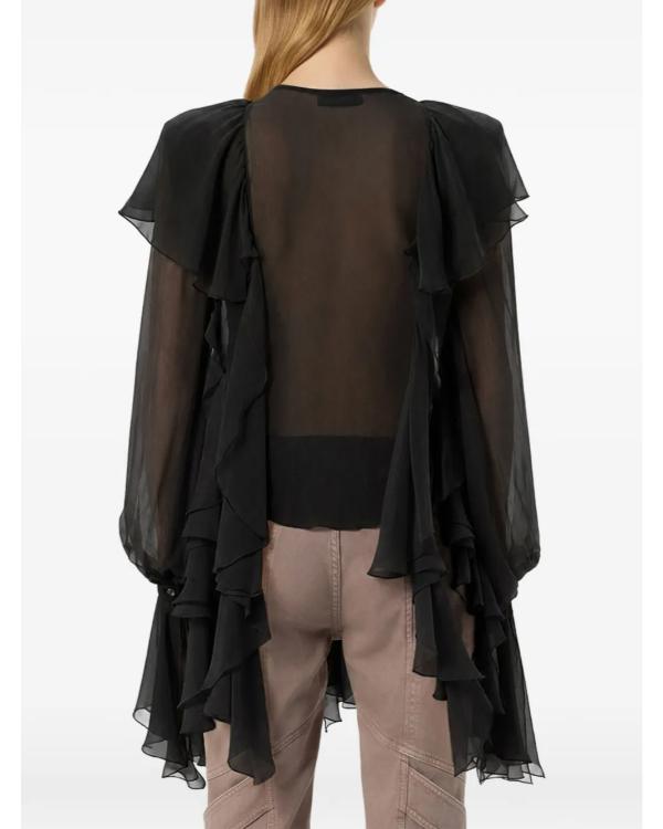 The Voice S30 Dakota Cohen Black Ruffle Blouse - view 3