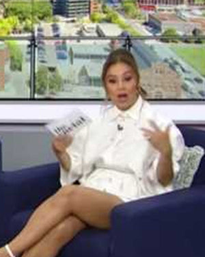 The Social 2025 Melissa Grelo White Crystal Embellished Shirt