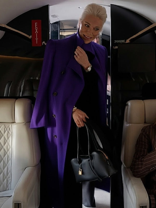 Ted Lasso S4 Hannah Waddingham Purple Belted Coat
