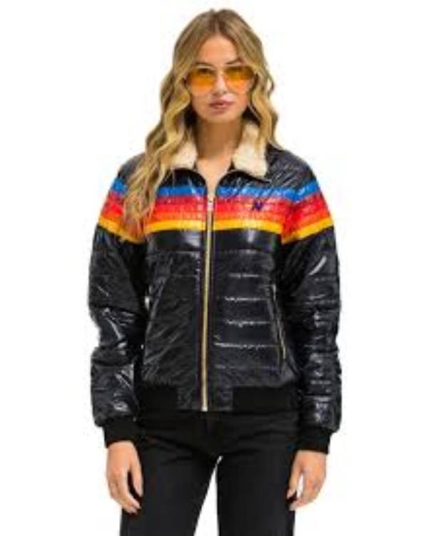 Ted Lasso S04 Rainbow Stripes Puffer Jacket - view 2