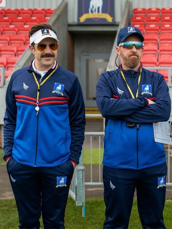 Ted Lasso Season 4 Jason Sudeikis Blue Tracksuit