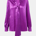 Ted Lasso S4 Hannah Waddingham Purple Neck Tie Blouse