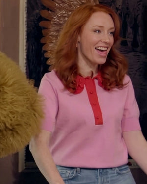 The Celebrity Traitors Hannah Fry Pink Top