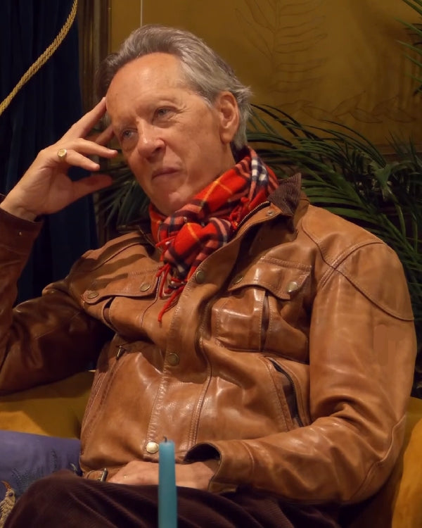 The Celebrity Traitors Richard E. Grant Brown Leather Jacket