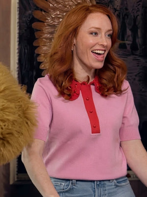 The Celebrity Traitors Season 2 Hannah Fry Pink Top