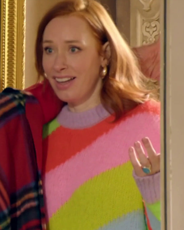 The Celebrity Traitors S02 Hannah Fry Rainbow Striped Sweater