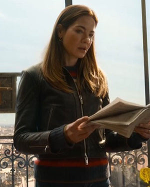 The Family Plan 2 Michelle Monaghan Black Leather Jacket