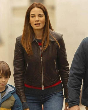 The Family Plan 2 Michelle Monaghan Black Leather Jacket