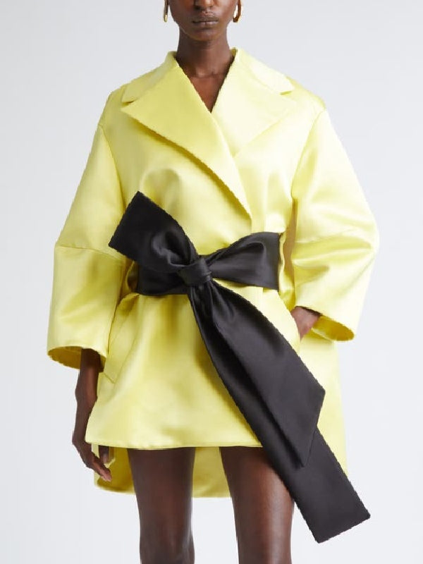 The Kardashians S8 Kris Jenner Yellow Wrap Coat - view 3