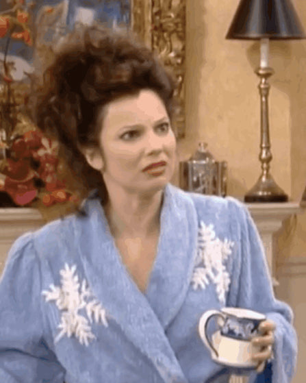 The Nanny S03 Fran Drescher Blue Snowflakes Robe