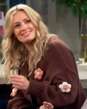 The Neighborhood Beth Behrs Brown Flower Cardigan