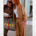 The Real Housewives of Salt Lake City Whitney Rose Brown Satin Tracksuit