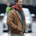 The Running Man Glen Powell Brown Hooded Jacket