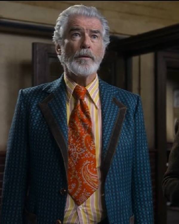 The Thursday Murder Club Pierce Brosnan Blue Blazer