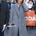The Today Show 2025 Laura Jarrett Grey Embellished Coat