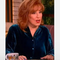 The View Joy Behar Blue Velvet Blouse