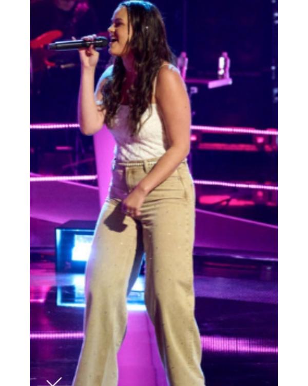 The Voice S30 Lexi Stephens Beige Embellished Jeans