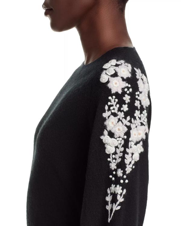 The Voice S28 Reba McEntire Black Embroidered Sweater