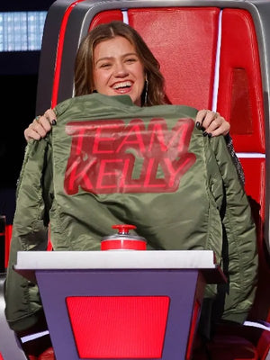 The Voice Team Kelly Olive Green Bomber Jacket