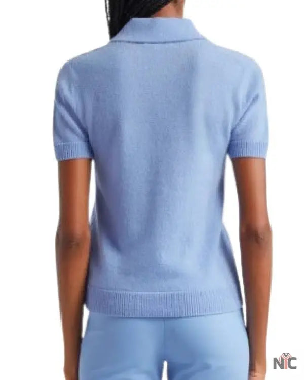 The Waterfront S01 Mae Buckley Blue Polo Top