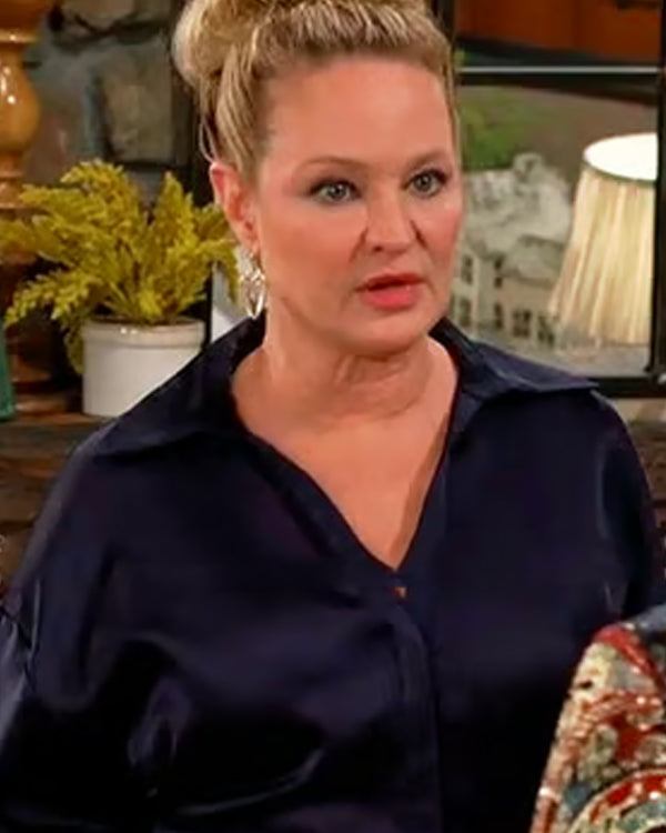 The Young And The Restless 2026 Sharon Case Blue Belted Blouse