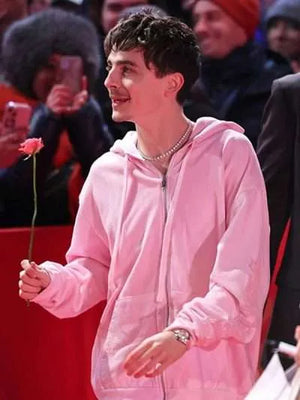 Timothee Chalamet Pink Hoodie