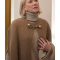 Too Much S01 Naomi Watts Brown Chain Link Knit Cape