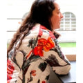Top Chef S22 Paula Endara White & Red Floral Quilted Jacket