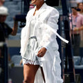 US Open 2026 Naomi Osaka White Ruffled Coat