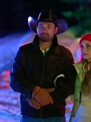 Warren Christie A Royal Montana Christmas Brown Leather Jacket