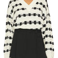 Whitney Rose Real Housewives of SLC S7 Black & White Sweater