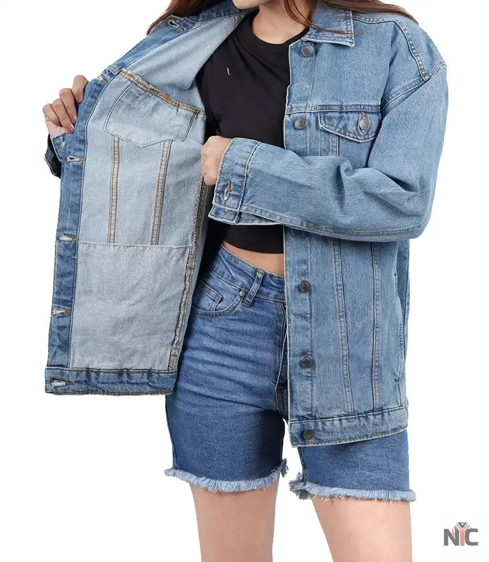 Women's Light Blue Oversized Denim Jacket