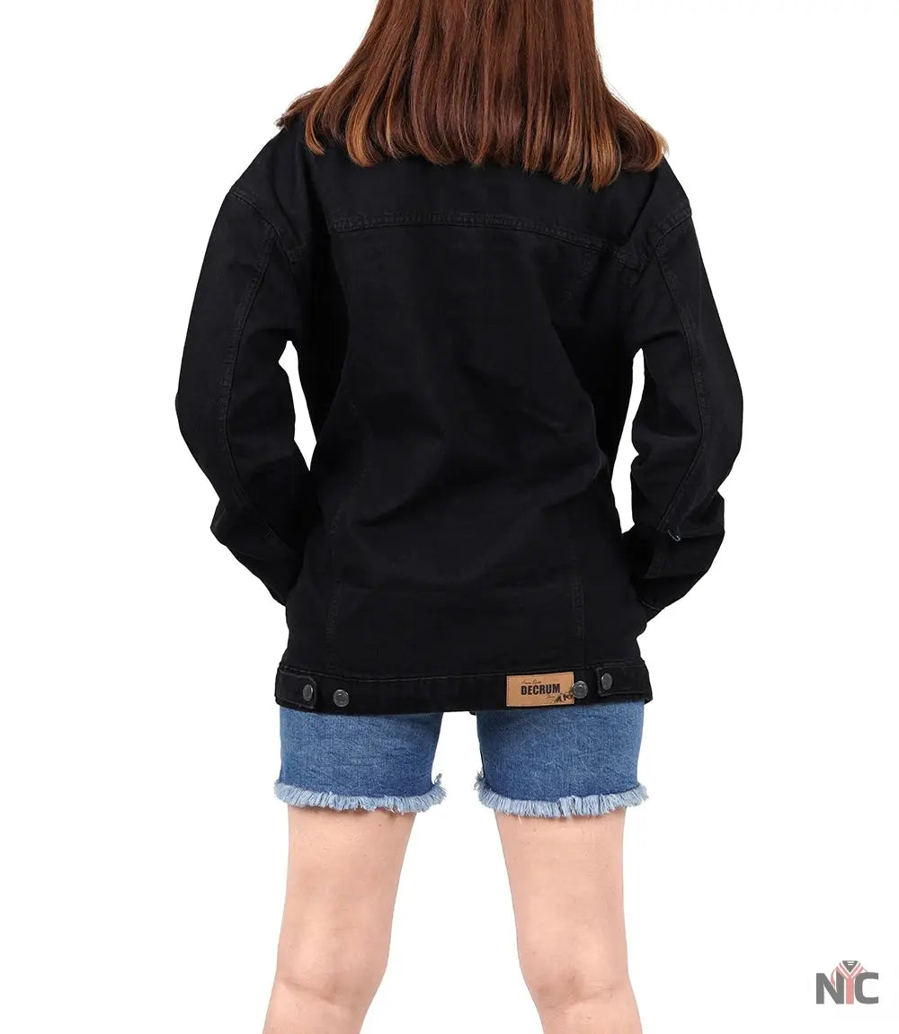 Womens Oversized Black Denim Jacket