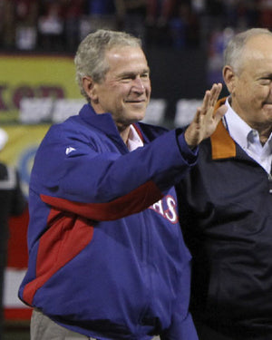 World Series 2023 Texas Rangers George W Bush Blue Jacket