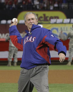 World Series 2023 Texas Rangers George W Bush Blue Jacket