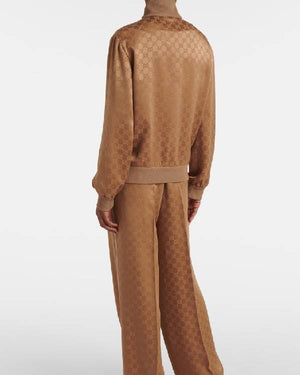 The Real Housewives of Salt Lake City Whitney Rose Brown Satin Tracksuit