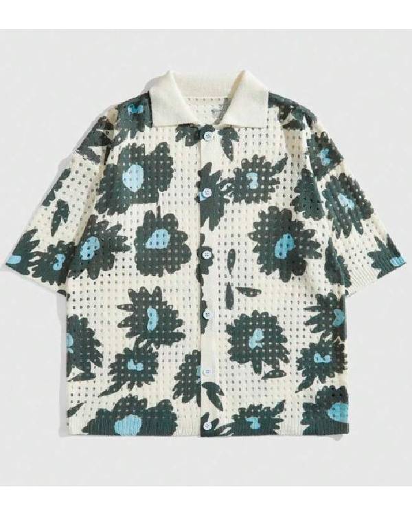 Baylen Out Loud Colin Dooley Floral Crochet Shirt