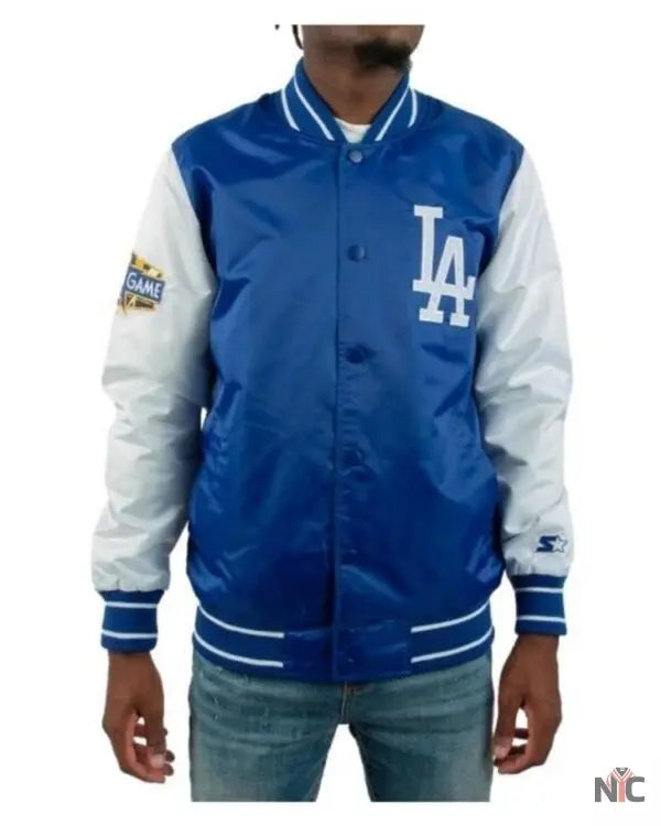 All-star Los Angeles Dodgers Inspired Satin Varsity Jacket