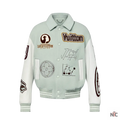 Aqua & White Varsity Jacket