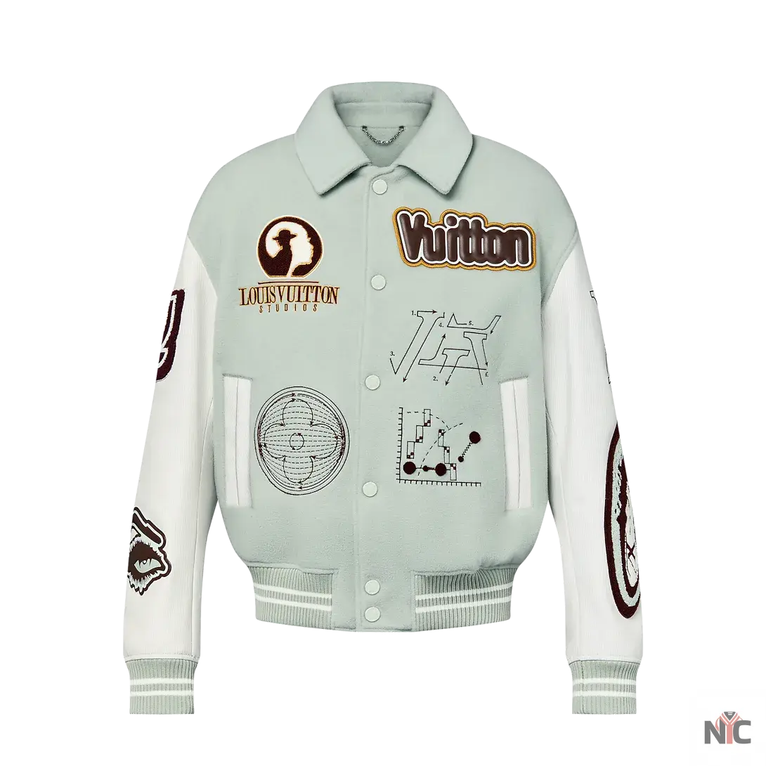 Aqua & White Varsity Jacket