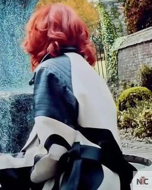 Beetlejuice Beetlejuice 2024 Delia Deetz Leather Coat