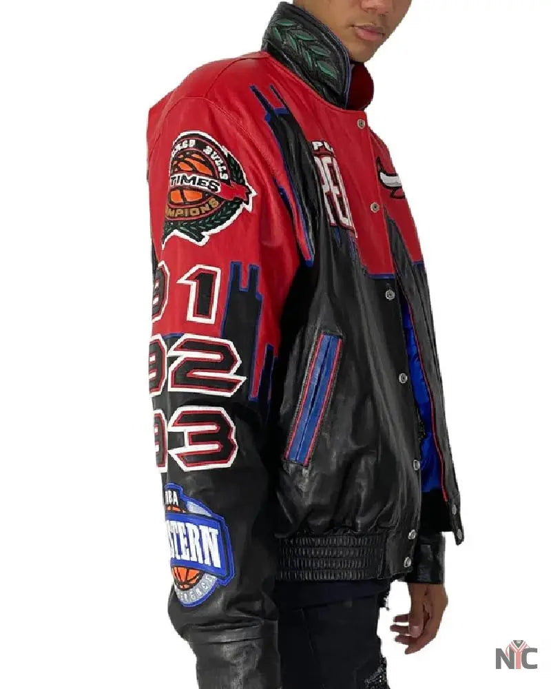 Chicago Bulls Inspired 3-Peat Championship Genuine Leather Jacket