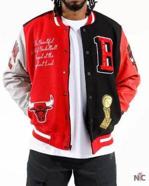 Chicago Bulls 6x Finals NBA Champions Inspired Varsity Jacket