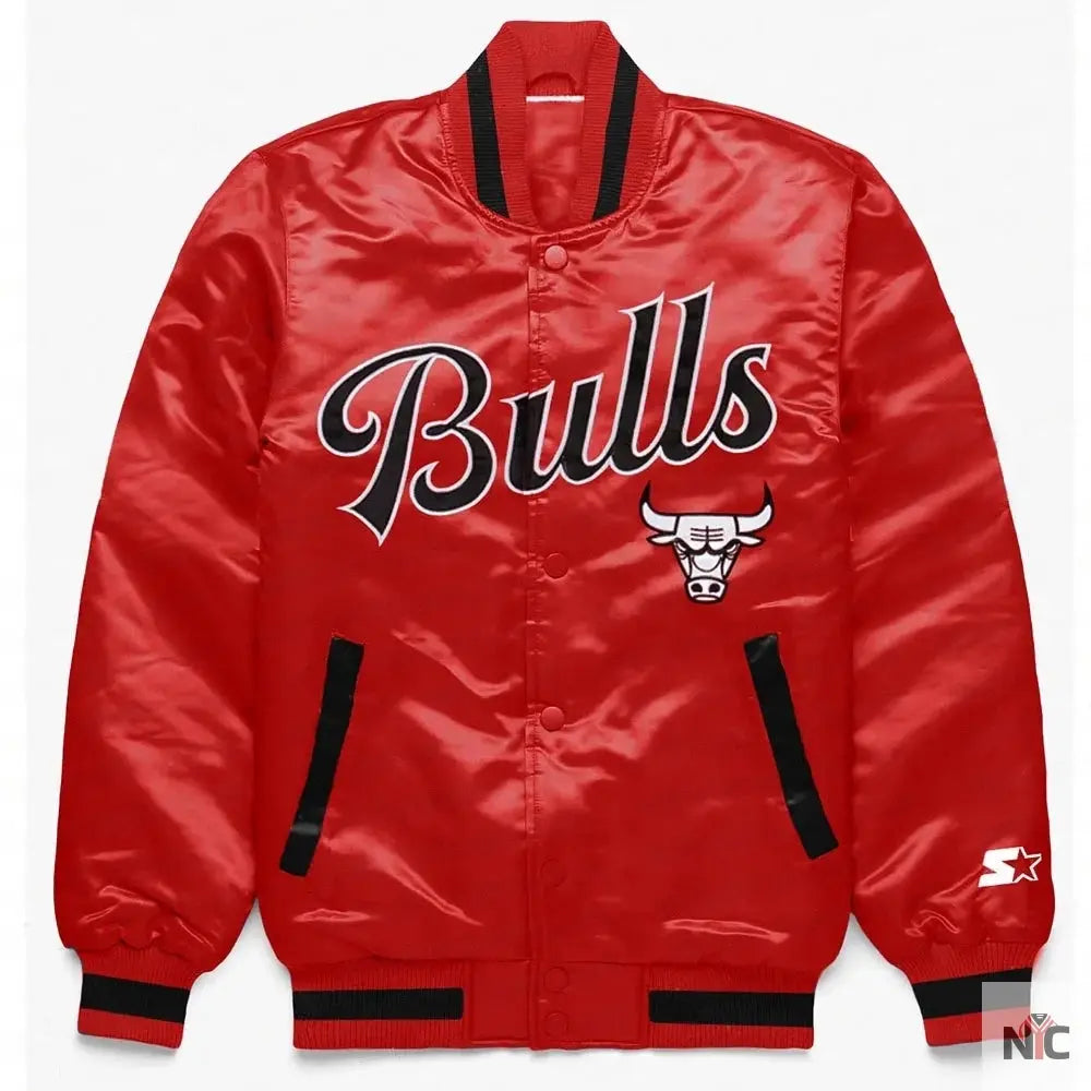 Chicago Bulls Inspired Exclusive Red Satin Jacket